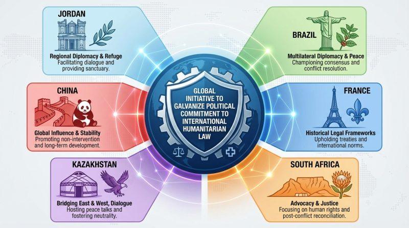 The six founding States of the Global Initiative to Galvanize Political Commitment to International Humanitarian Law - AI